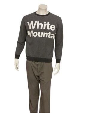White Mountaineering Men's Charcoal Logo Crewneck Sweater